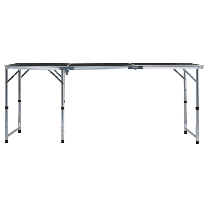 Campingtafel inklapbaar 180x60 cm aluminium grijs