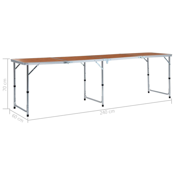 Campingtafel inklapbaar 240x60 cm aluminium