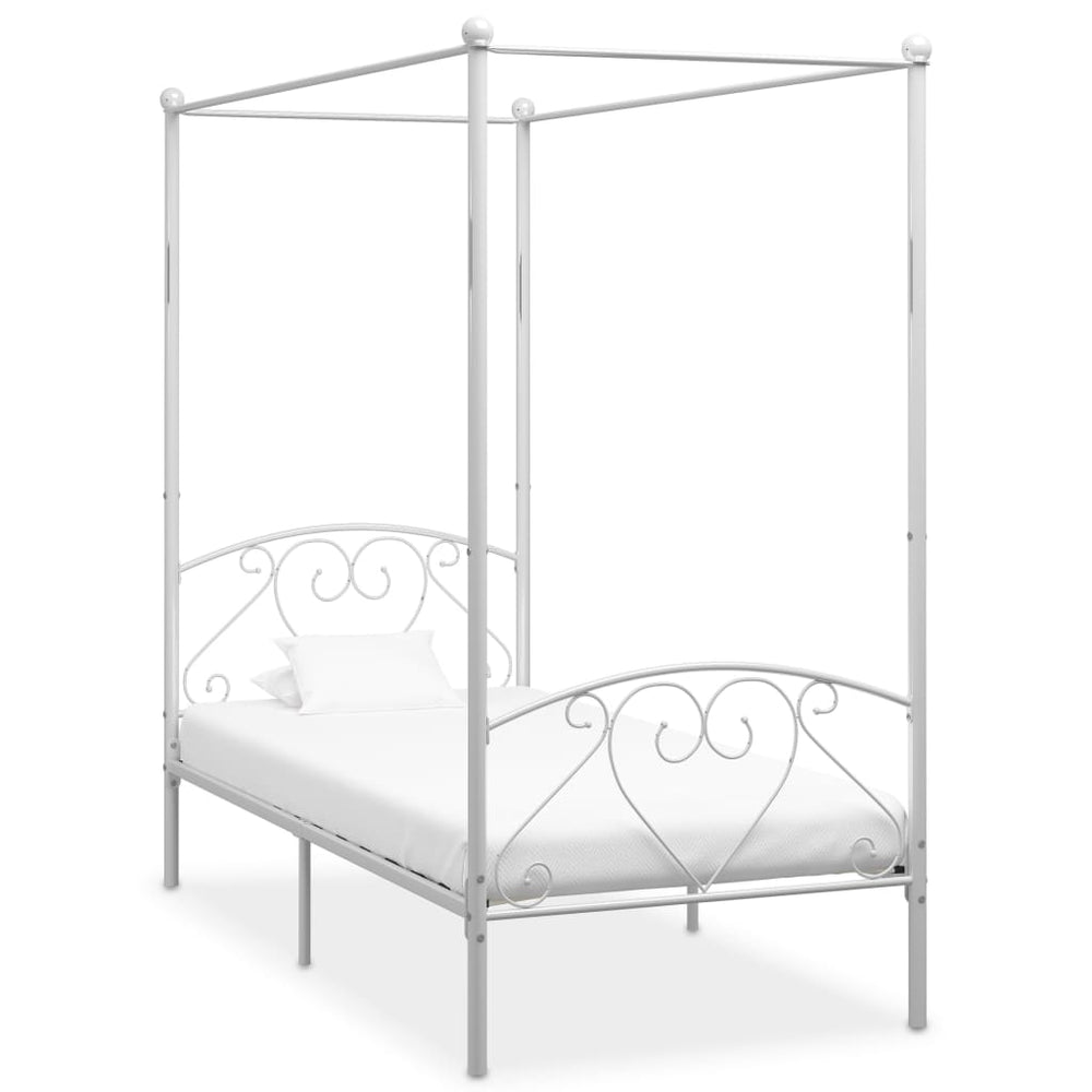 Hemelbedframe metaal wit 90x200 cm