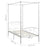 Hemelbedframe metaal wit 90x200 cm