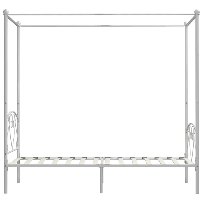 Hemelbedframe metaal wit 100x200 cm