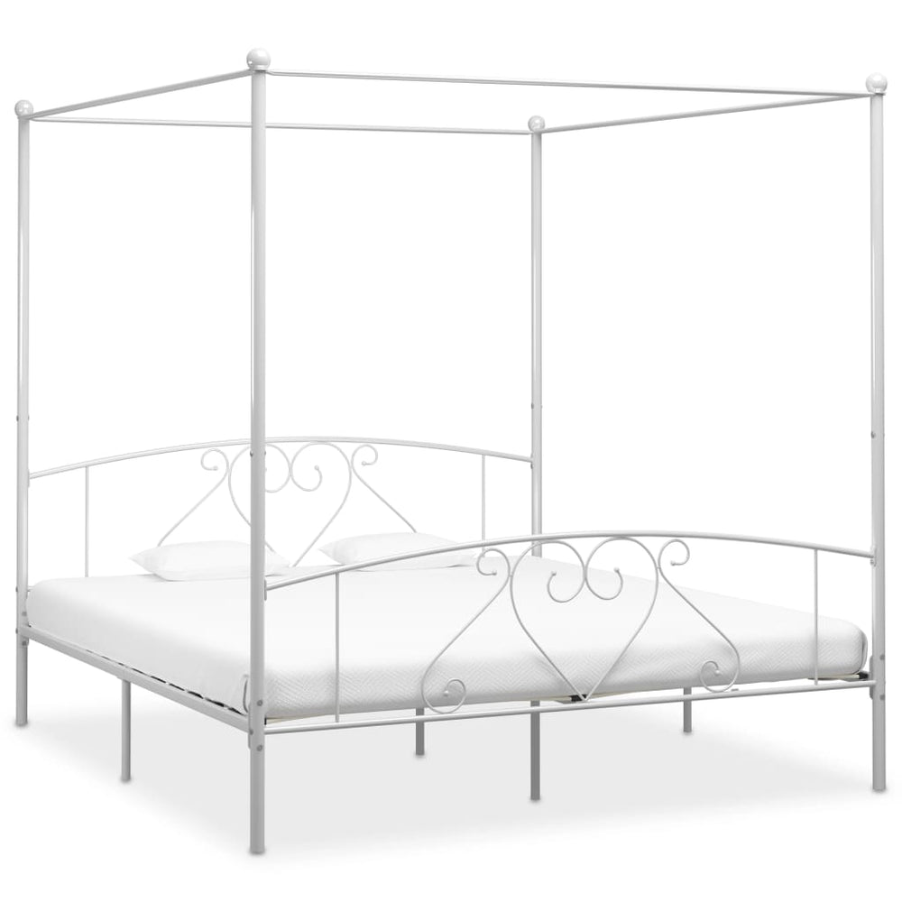 Hemelbedframe metaal wit 180x200 cm