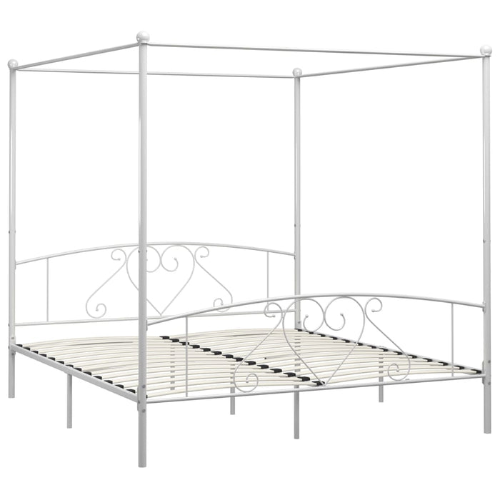 Hemelbedframe metaal wit 180x200 cm