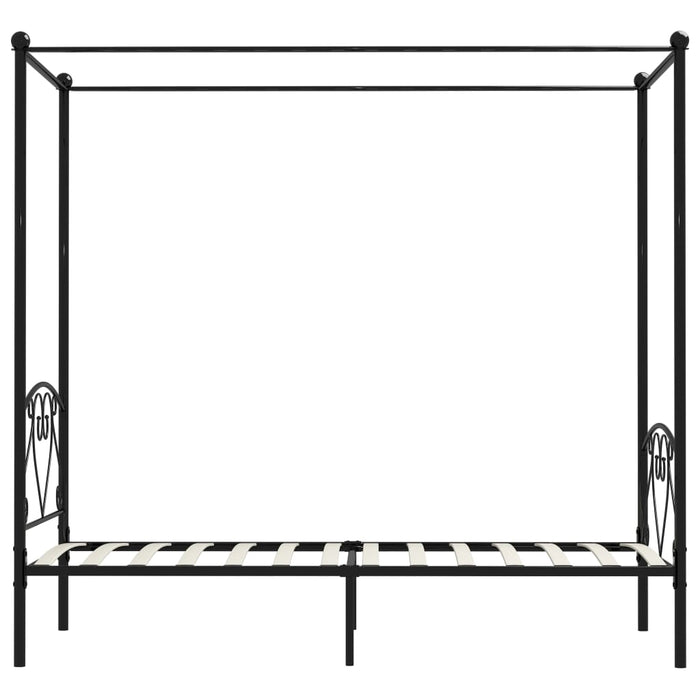 Hemelbedframe metaal zwart 90x200 cm