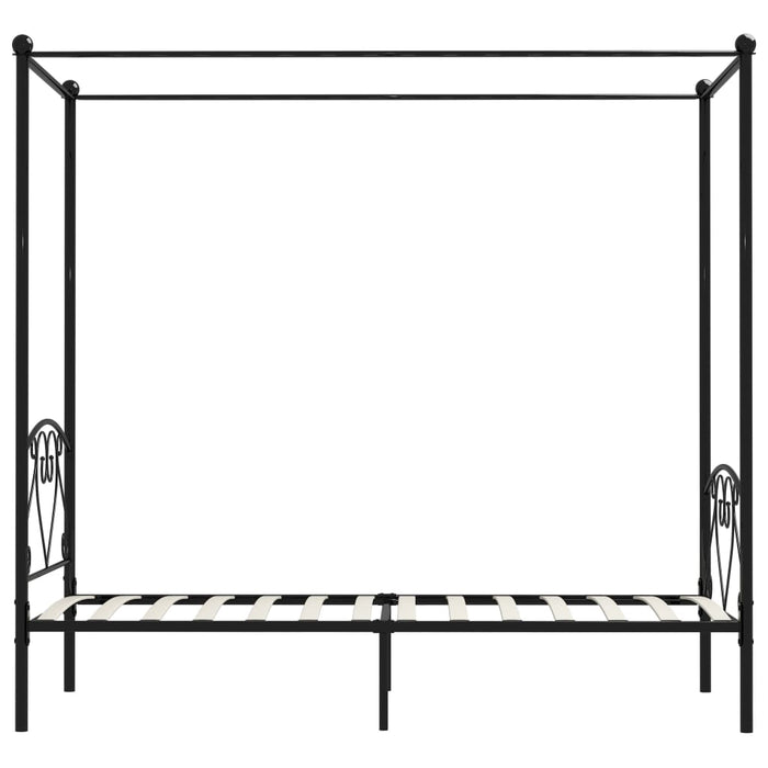 Hemelbedframe metaal zwart 100x200 cm