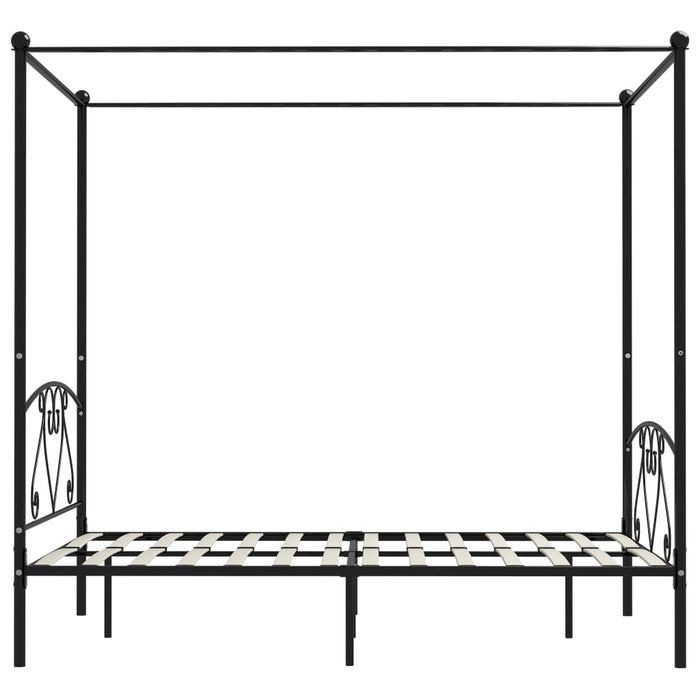 Hemelbedframe metaal zwart 160x200 cm