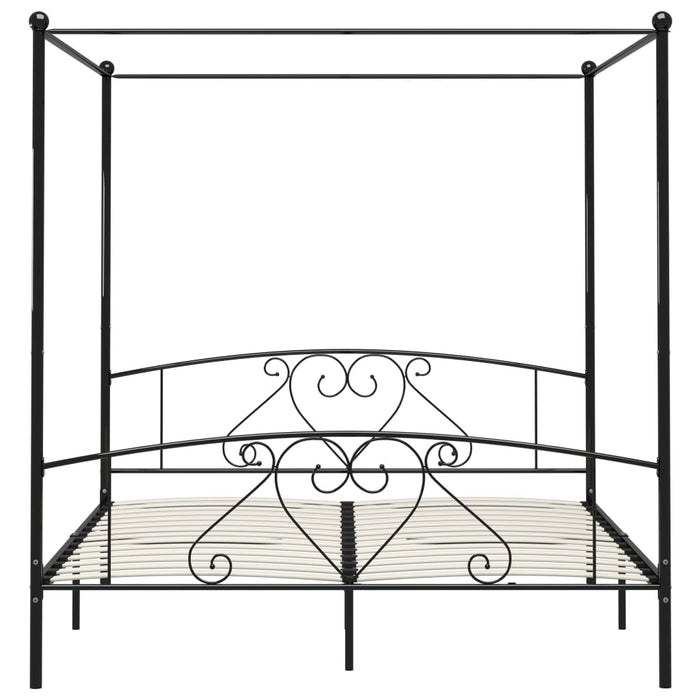 Hemelbedframe metaal zwart 180x200 cm