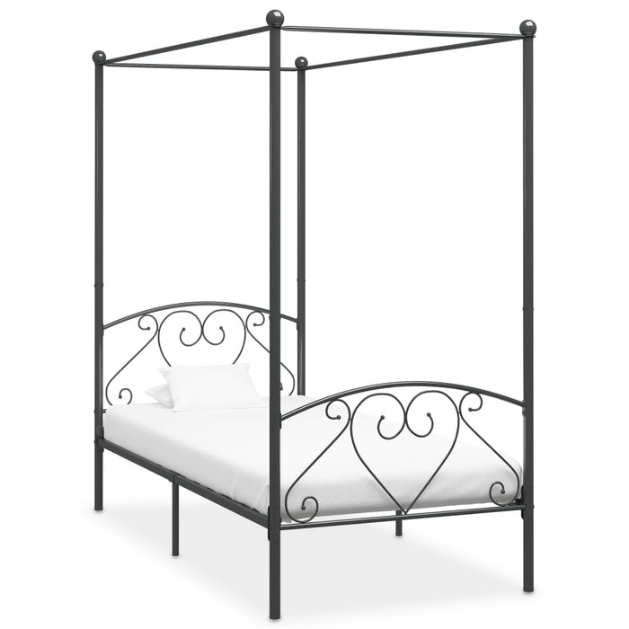 Hemelbedframe metaal grijs 100x200 cm