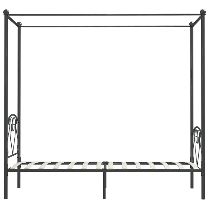 Hemelbedframe metaal grijs 100x200 cm