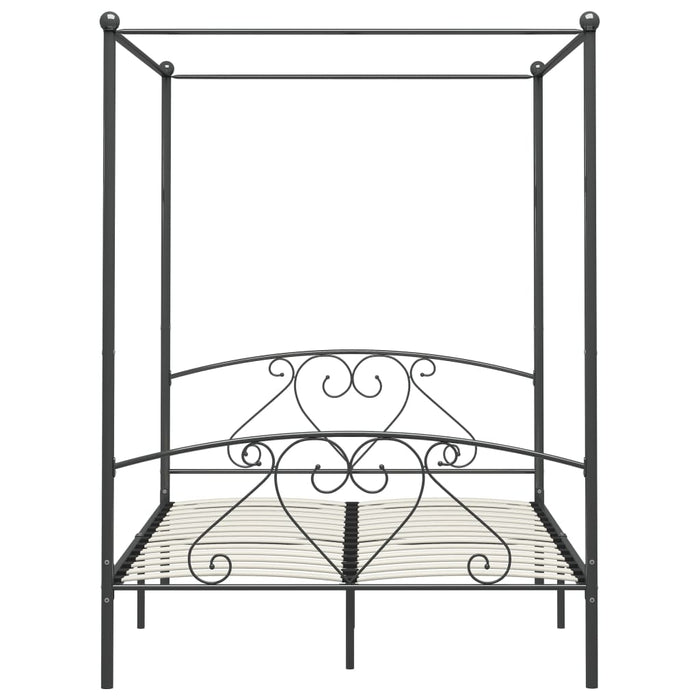 Hemelbedframe metaal grijs 140x200 cm