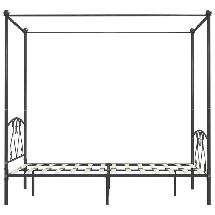 Hemelbedframe metaal grijs 140x200 cm