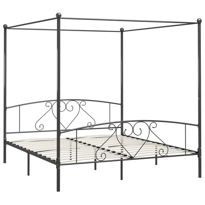 Hemelbedframe metaal grijs 180x200 cm