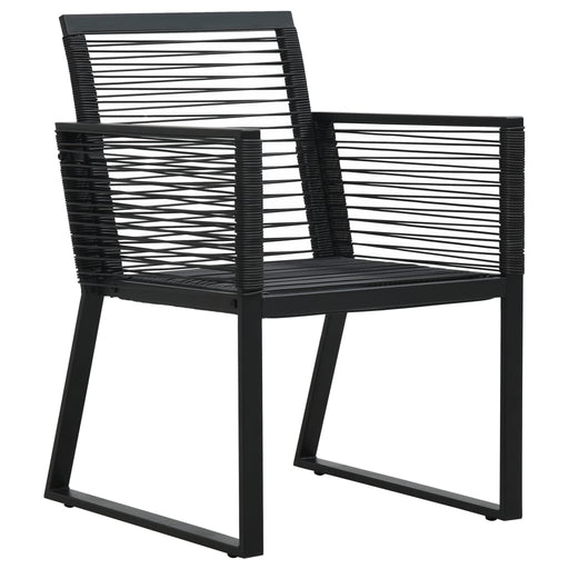 Tuinstoelen 2 st PVC-rattan zwart