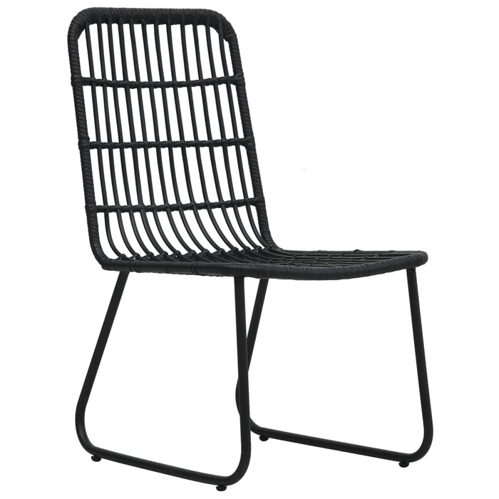 Tuinstoelen 2 st poly rattan zwart