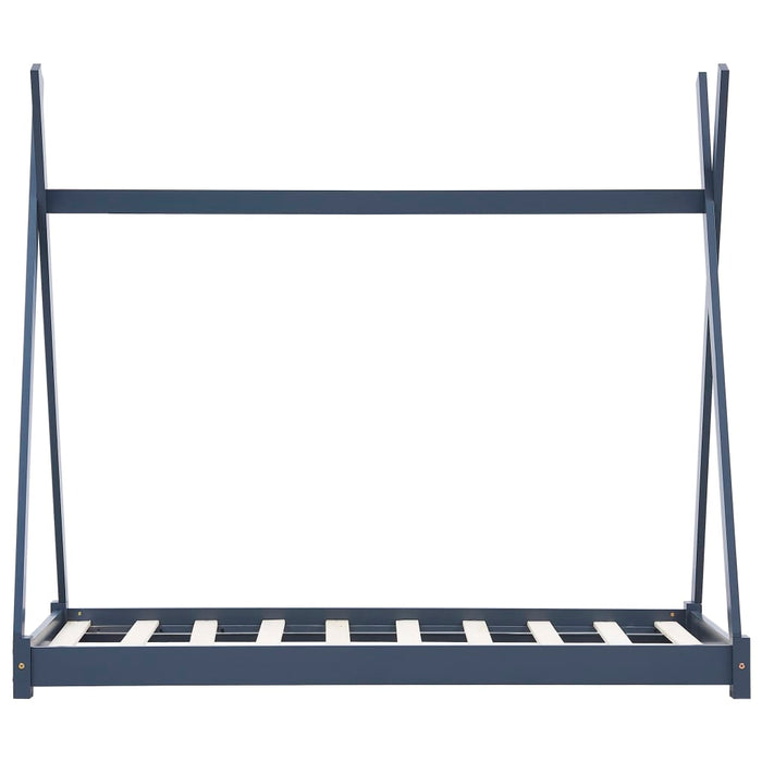 Kinderbedframe massief grenenhout grijs 70x140 cm