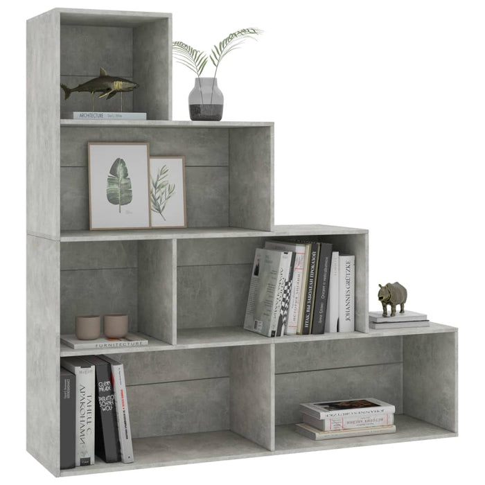 Boekenkast/kamerscherm 155x24x160 cm bewerkt hout betongrijs