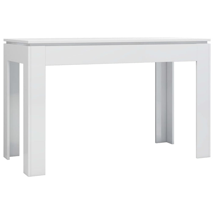Eettafel 120x60x76 cm spaanplaat hoogglans wit