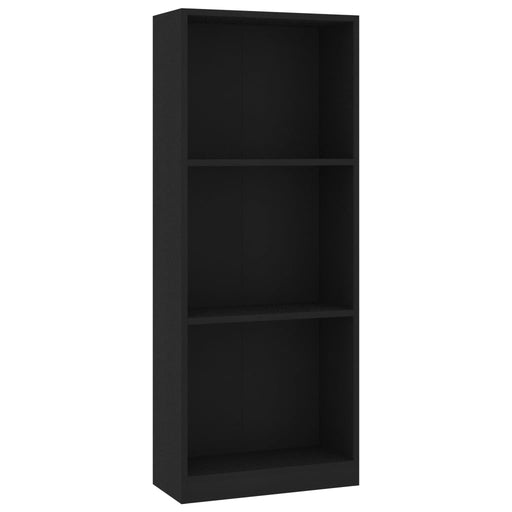 Boekenkast met 3 schappen 40x24x108 cm bewerkt hout zwart