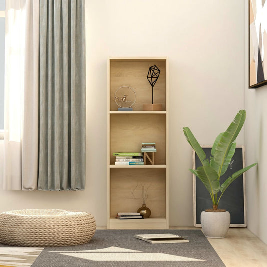 Boekenkast met 3 schappen 40x24x108 cm bewerkt hout sonoma eik