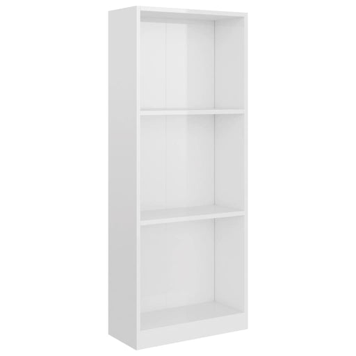 Boekenkast met 3 schappen 40x24x108 cm spaanplaat hoogglans wit