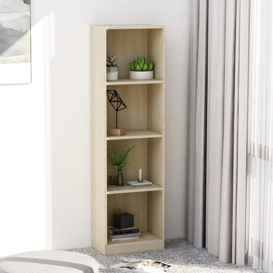 Boekenkast met 4 schappen 40x24x142 cm bewerkt hout sonoma eik