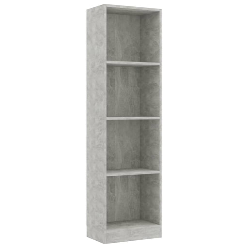 Boekenkast met 4 schappen 40x24x142 cm bewerkt hout betongrijs