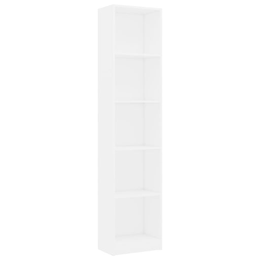 Boekenkast met 5 schappen 40x24x175 cm bewerkt hout wit