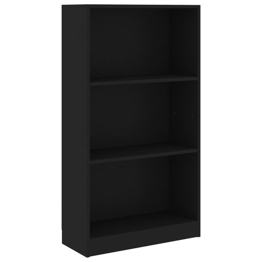 Boekenkast met 3 schappen 60x24x109 cm bewerkt hout zwart