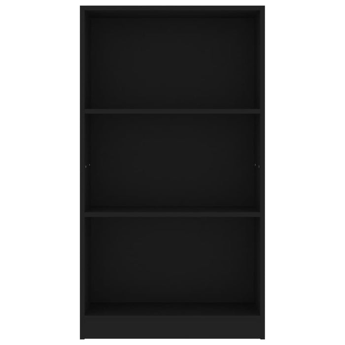 Boekenkast met 3 schappen 60x24x109 cm bewerkt hout zwart