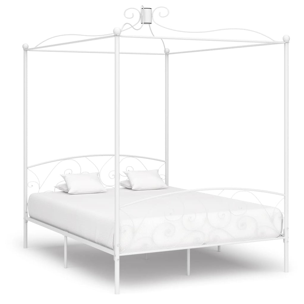 Hemelbedframe metaal wit 180x200 cm