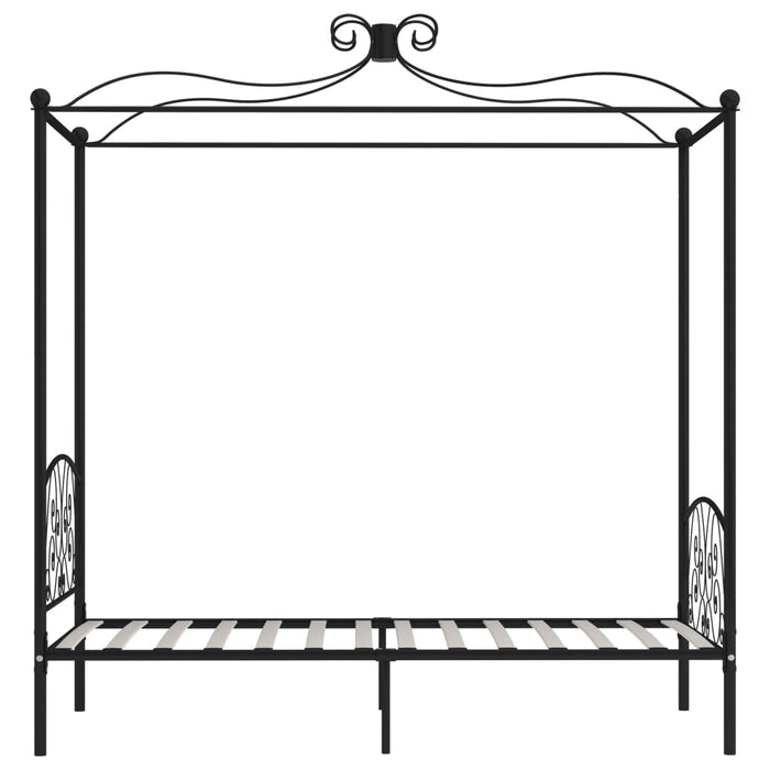 Hemelbedframe metaal zwart 90x200 cm