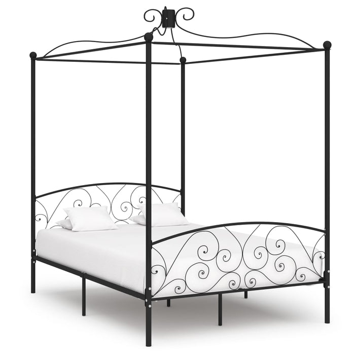 Hemelbedframe metaal zwart 120x200 cm