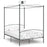 Hemelbedframe metaal grijs 120x200 cm