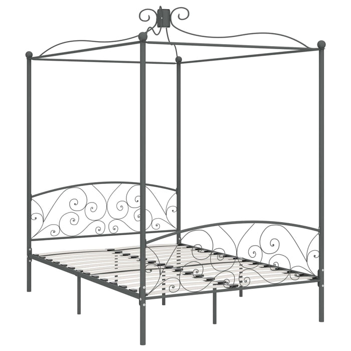 Hemelbedframe metaal grijs 140x200 cm