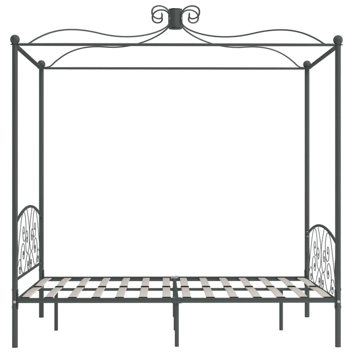 Hemelbedframe metaal grijs 140x200 cm