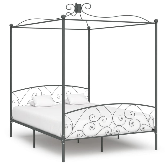 Hemelbedframe metaal grijs 160x200 cm