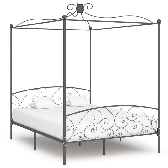 Hemelbedframe metaal grijs 180x200 cm