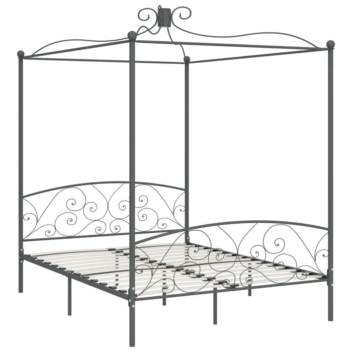 Hemelbedframe metaal grijs 180x200 cm