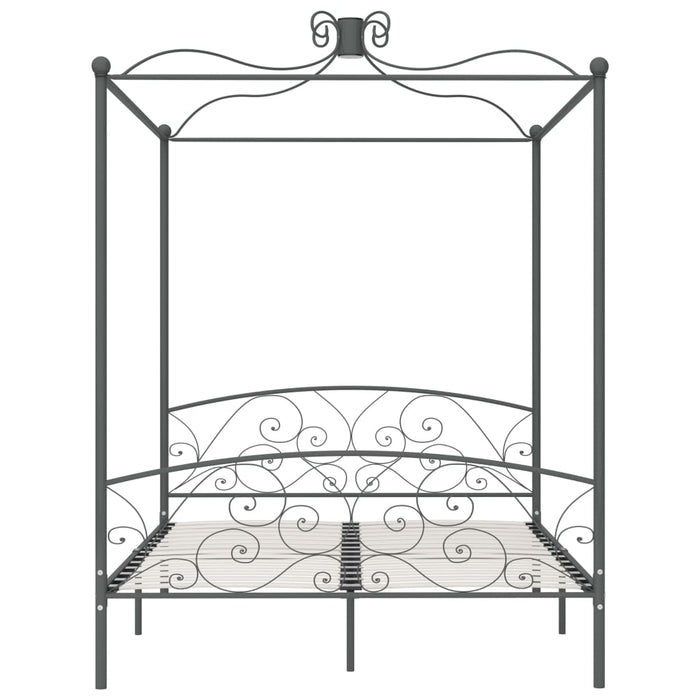 Hemelbedframe metaal grijs 180x200 cm