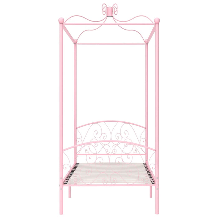 Hemelbedframe metaal roze 90x200 cm