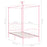 Hemelbedframe metaal roze 90x200 cm