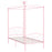 Hemelbedframe metaal roze 100x200 cm