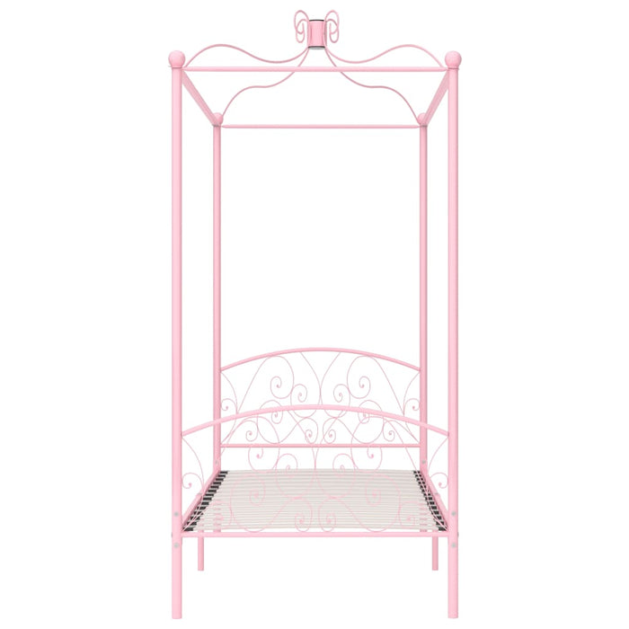 Hemelbedframe metaal roze 100x200 cm