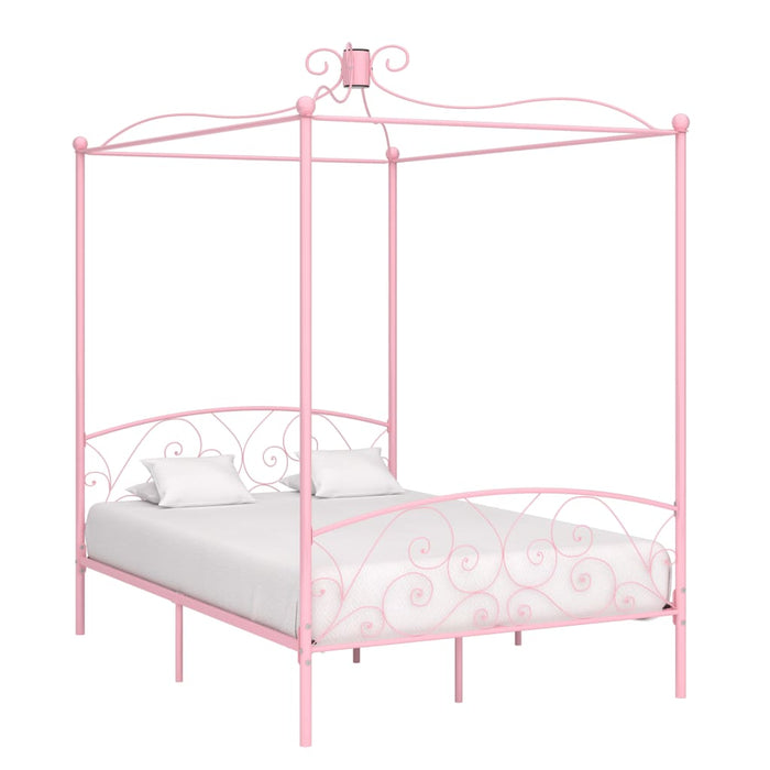 Hemelbedframe metaal roze 120x200 cm