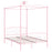 Hemelbedframe metaal roze 120x200 cm