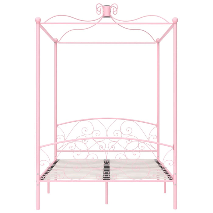 Hemelbedframe metaal roze 120x200 cm