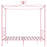 Hemelbedframe metaal roze 120x200 cm
