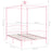 Hemelbedframe metaal roze 120x200 cm