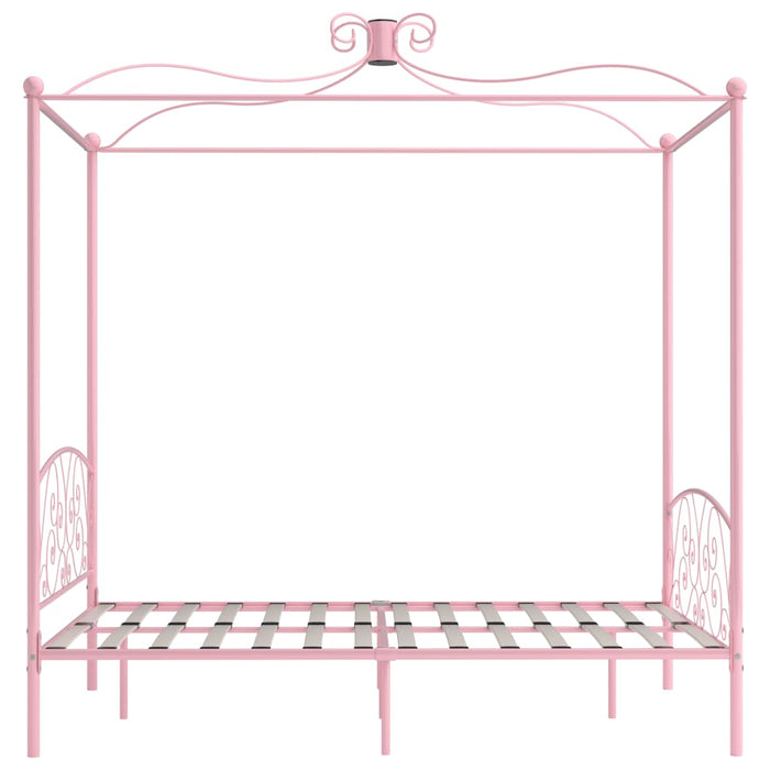 Hemelbedframe metaal roze 140x200 cm