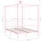 Hemelbedframe metaal roze 140x200 cm